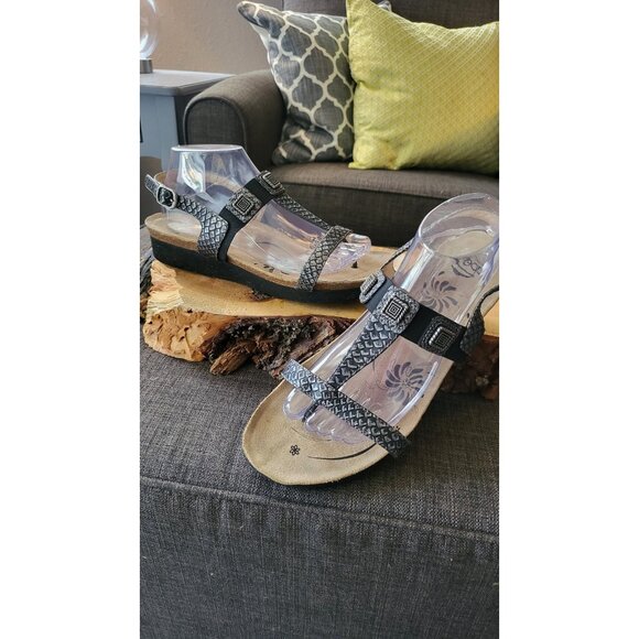 ABEO Biosystem T Strap Slingback With Buckle Leather Upper Size 11 Sandals - Picture 1 of 12